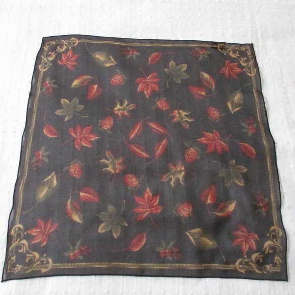 Semi sheer fall leaves & berries scarf - Picture 2 of 9